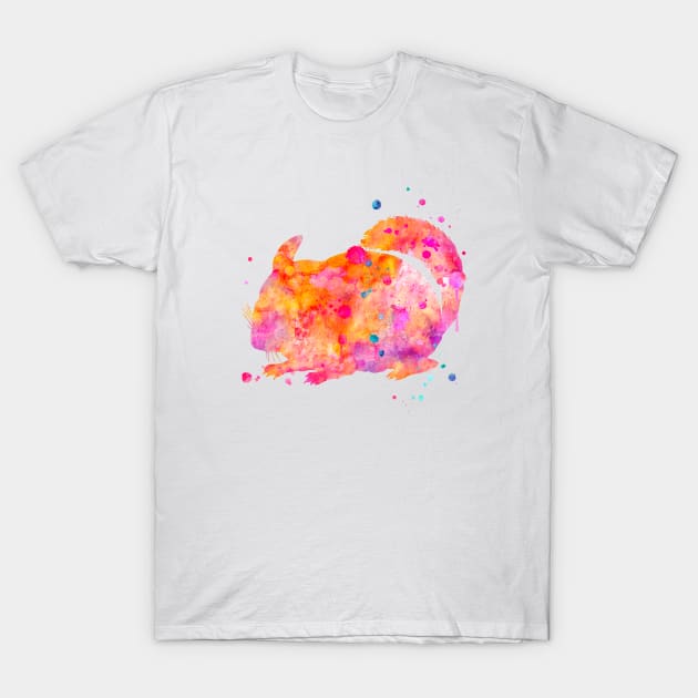 Chinchilla Watercolor Painting T-Shirt by Miao Miao Design